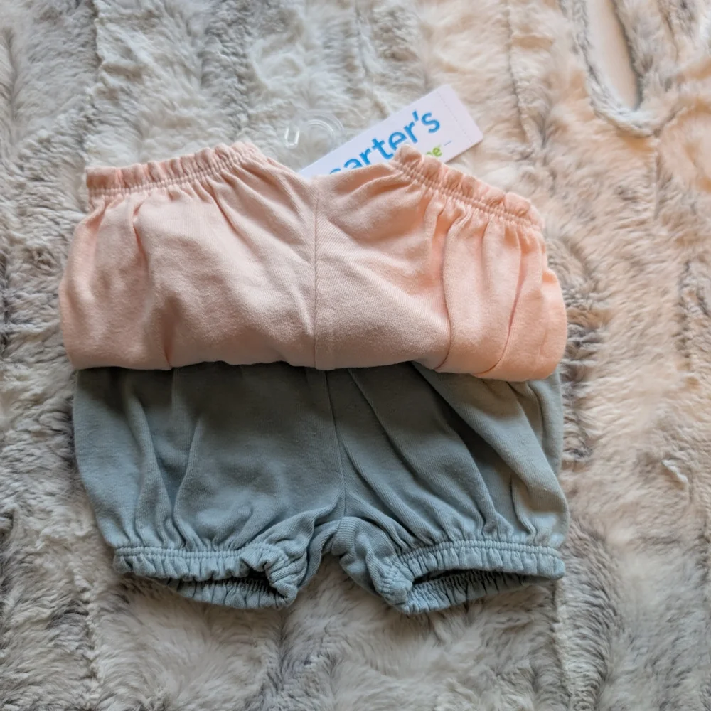 NWT Carter's Pink And Blue Shorts 0-3 Months